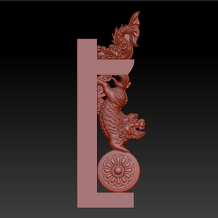 新款鳌鱼下山狮子立柱墓碑图 stl 石碑边鼓立体图