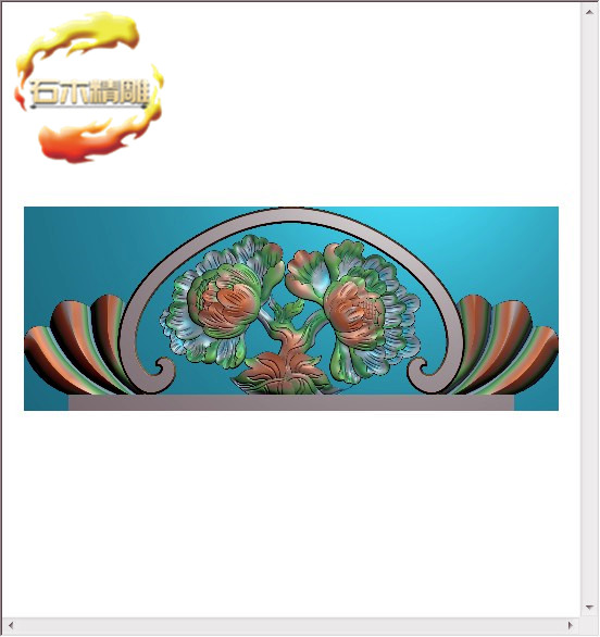 新款墓碑帽子158 牡丹花石碑顶子石材雕刻精雕图灰度图浮雕图