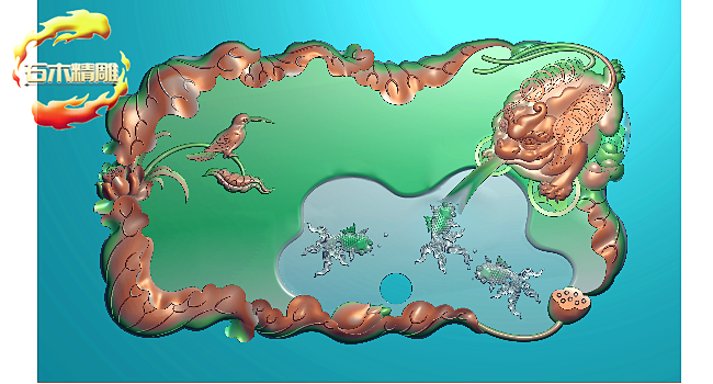 茶盘精雕图 荷花鱼金蟾灰度图 电脑雕刻浮雕图石雕木雕图带线-15,商务/设计服务,设计素材/源文件,淘宝优惠券,粉丝福利购,淘宝优惠卷