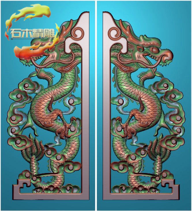 新款墓碑抱鼓193 双龙边鼓寸鼓碑板石碑精雕图灰度浮雕图石材雕刻