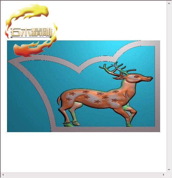 墓碑耳朵新款081 梅花鹿石碑角花一对精雕图灰度浮雕石材雕刻图