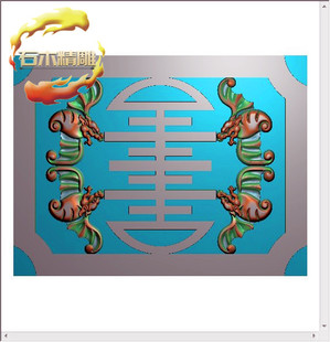新款墓碑碑板5-054 福蝙蝠石碑雕刻图边板栏板精雕图灰度浮雕图