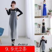 厨房防水 包邮 白色磨砂PVC透明塑胶围裙无袖 加厚工作防污食堂防油