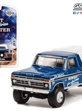 绿光 1:64 1974福特F-250配备露营外壳中西部四驱中心大脚车30345