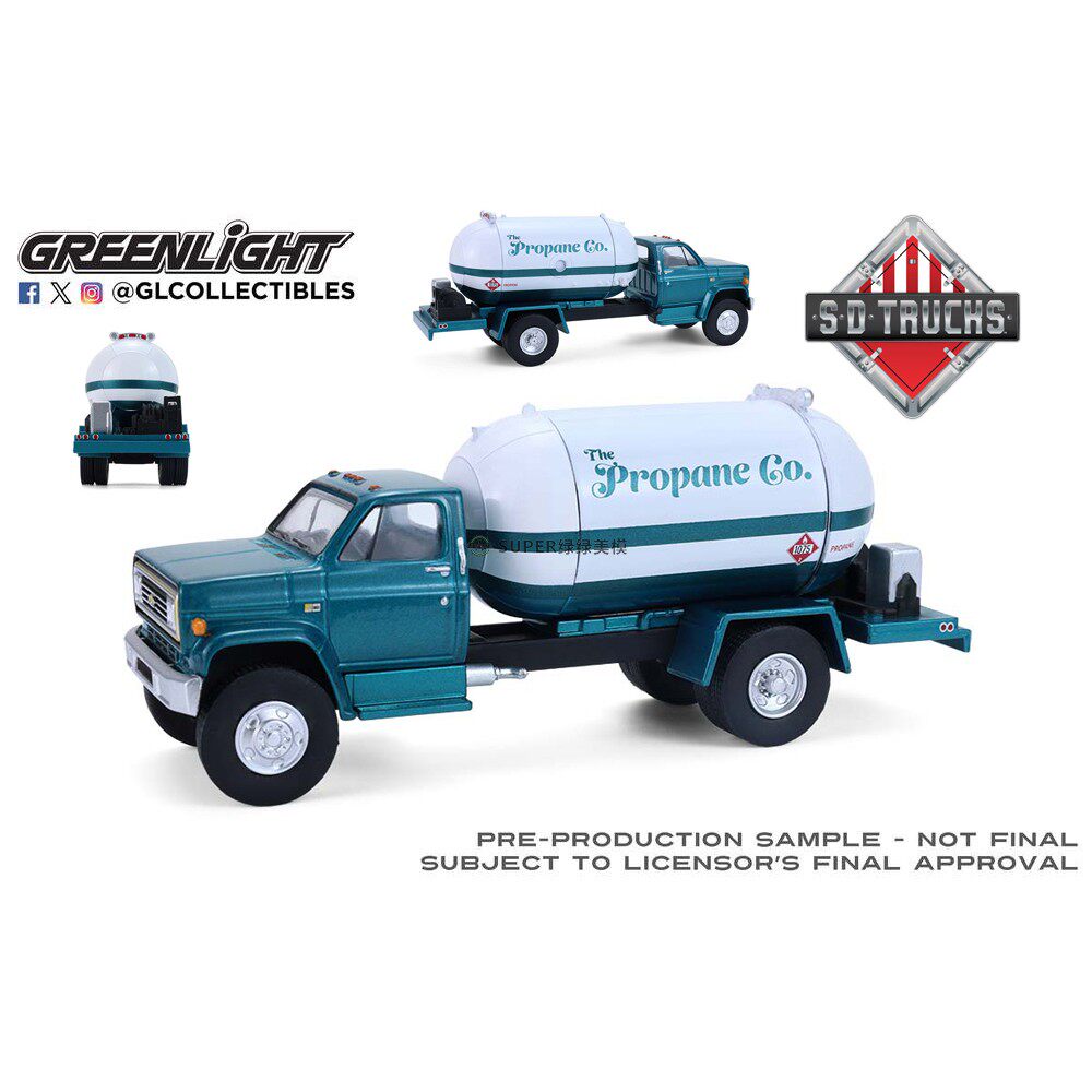 绿光 1:64 1982 雪佛兰C-60 丙烷运输车 白色与绿色涂装 45200B