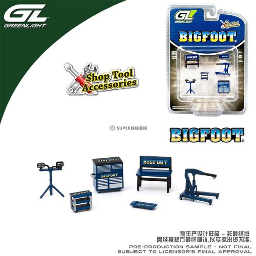 绿光 1:64 Bigfoot Monster大脚怪兽卡车涂装 车间工具配件16040A