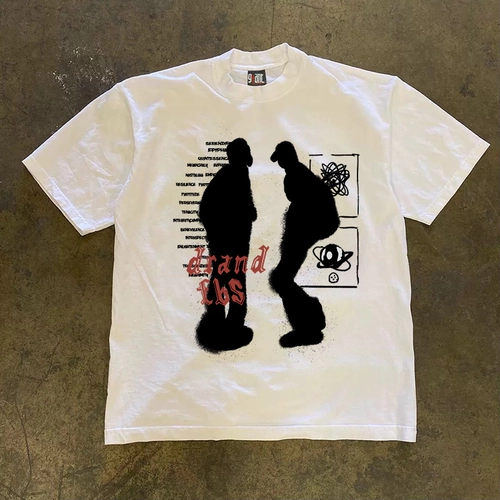 Хлопковая футболка с коротким рукавом для влюбленных, 260 грамм, в американском стиле, короткий рукав