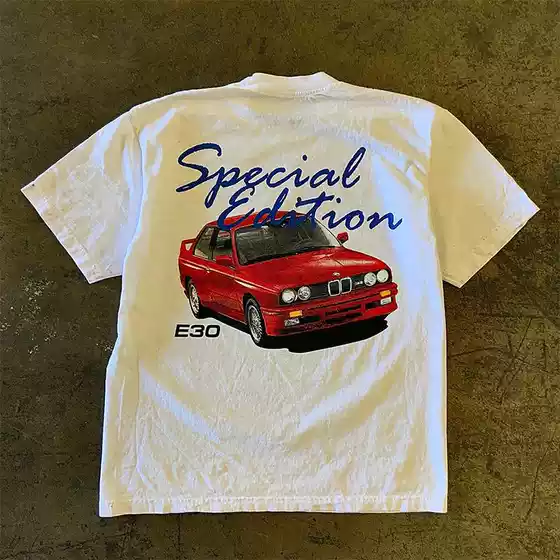 Classic Car-E30 American Retro Design Niche Oversize Unisex Couple Print