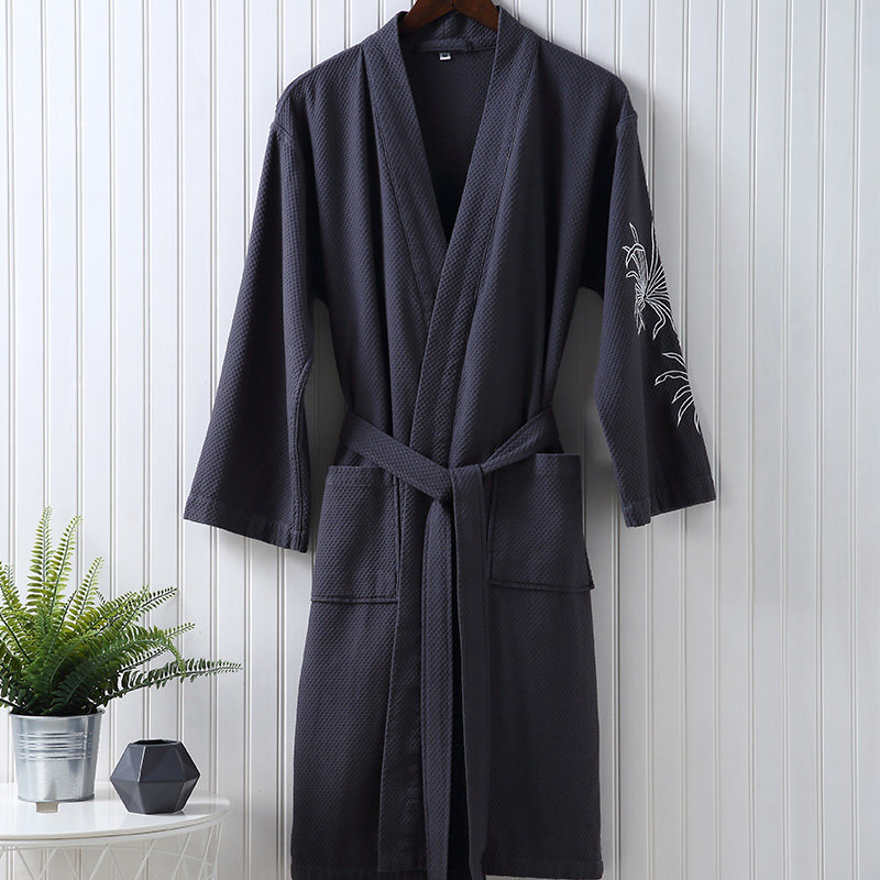 纯棉和服浴衣浴袍浴巾吸水速干酒店美容院男女四季通用夏季华夫格