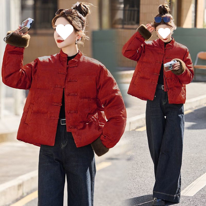 新中式轻国风羽绒服盘扣2025冬季新款小个子洋气年轻妈妈女款