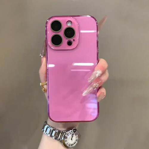 原机质感玻璃壳玫红色适用iphone16苹果15promax手机壳新款2025网红爆款高级防指纹14PM防摔13手机套全包外壳
