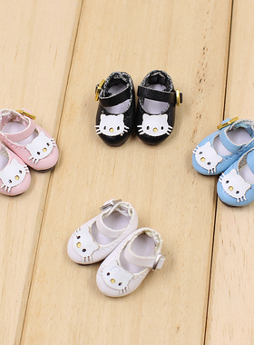 ob11娃鞋中布娃娃鞋子OB11ddf鞋子平底蝴蝶结kitty日字扣小皮鞋
