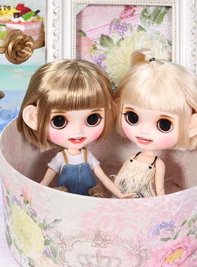 ICY DBS小布娃娃改妆改娃成品手绘妆磨砂脸笑脸短发开嘴带牙齿