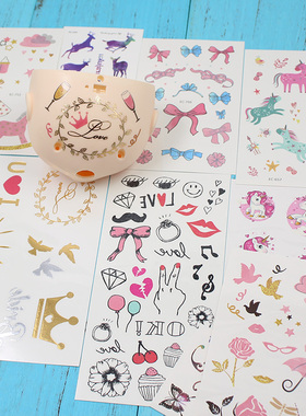 ICY DBS小布娃娃改娃改妆专用后脑水贴纸纹身贴纸动物字母图案