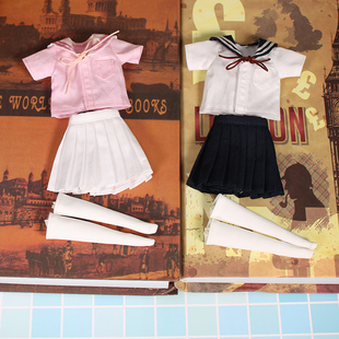 T恤短裙套装 ICY 短袖 海军装 az丽佳 DBS小布娃娃衣服ob24学生装