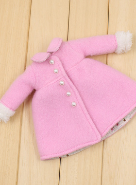 ICY DBS小布娃娃衣服粉红色毛绒大衣az丽佳唐果ob24小布衣服