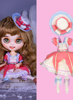 ICY DBS小布娃娃衣服欢乐喧闹乐园粉色三件套装19关节体OB24娃衣