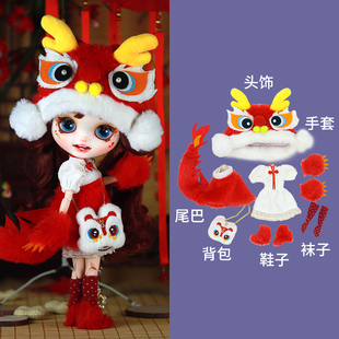 ICY 19关节OB24娃衣 DBS小布娃娃衣服2024年神龙吉祥物毛绒套装