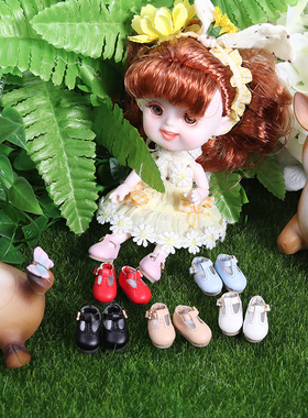 OB11娃娃鞋子 中布娃娃鞋子OB11鞋子ddf小皮鞋平底鞋