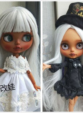ICY DBS小布娃娃银灰色银白色刘海长直发白肌普肌日烧黑肌娃娃