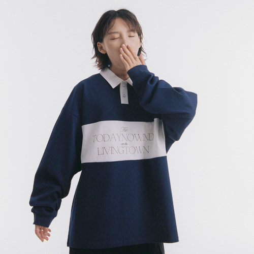 todaynowind宽松长袖polo衫