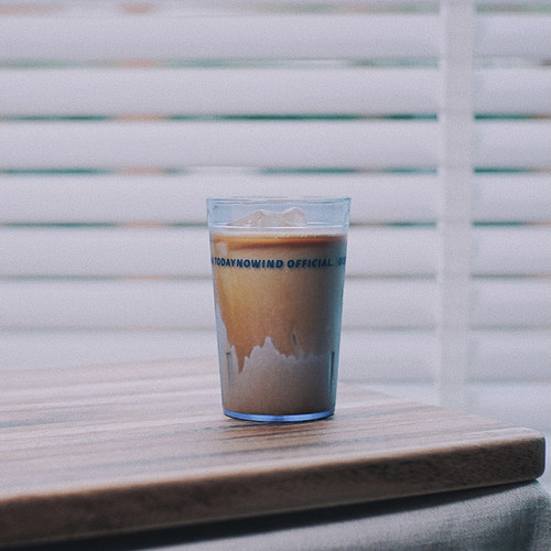 todaynowind蓝色磨砂透明杯子