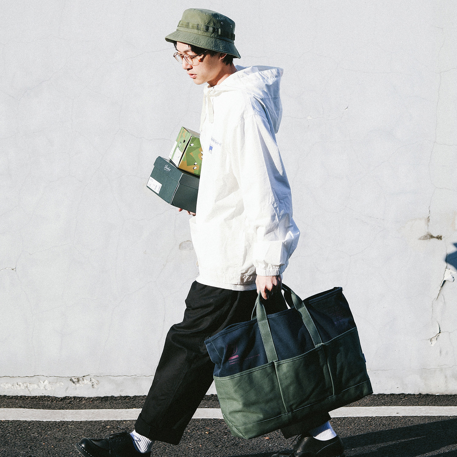 todaynowind手提斜挎包帆布包男女蓝绿学生日系大容量时尚托特包