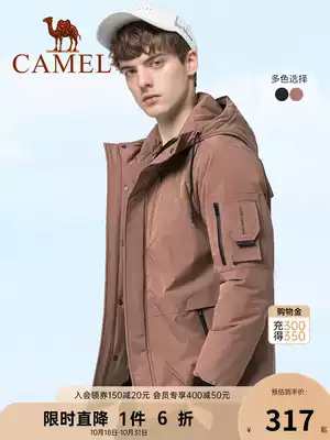 Camel men's winter new cotton-padded jacket loose coat cotton-padded jacket thick warm hooded cotton coat men