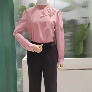 idole奕多设计感法式蝴蝶结衬衫女秋季新款内搭打底衬衣洋气上衣