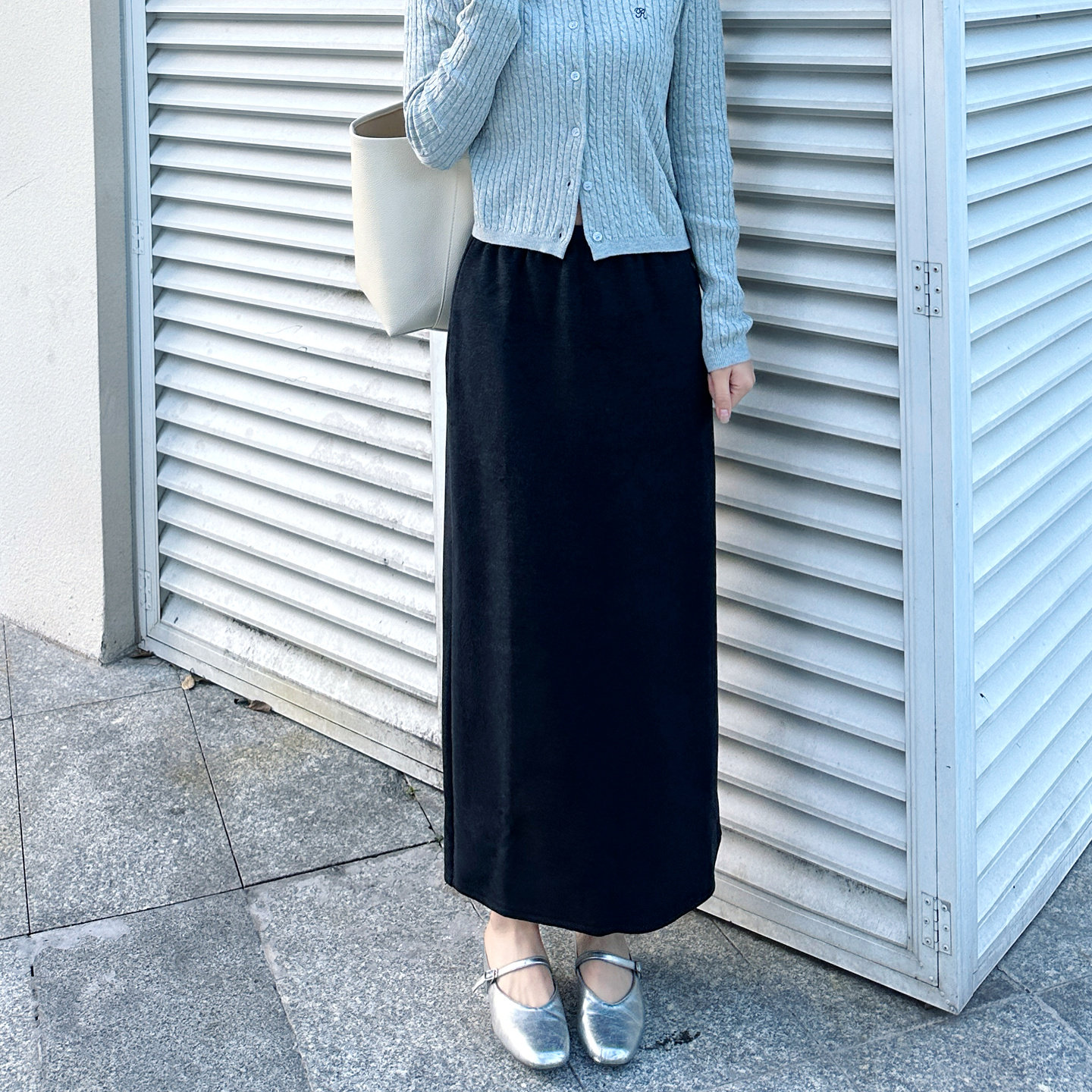 velwin蔚雯2025冬季新款高腰开叉半身裙女通勤修身中长款气质裙子