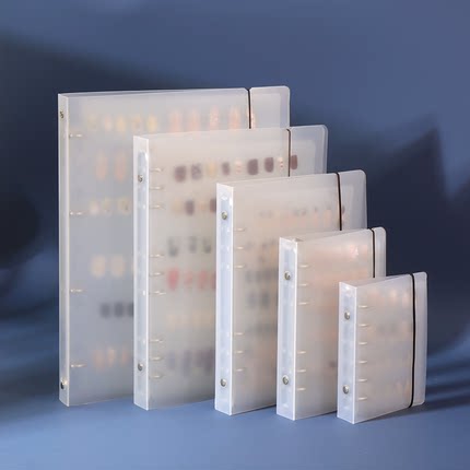 小红书同款穿戴甲收纳册美甲成品分类收集本活页绑带磨砂卡册展示