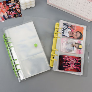 3寸pvc透明拍立得相册a6卡片收纳册活页本6孔三格简约卡册内页