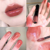 Lancome兰蔻黑管漆光唇釉镜面唇蜜274纯欲裸色棕调奶茶色鼻祖长管