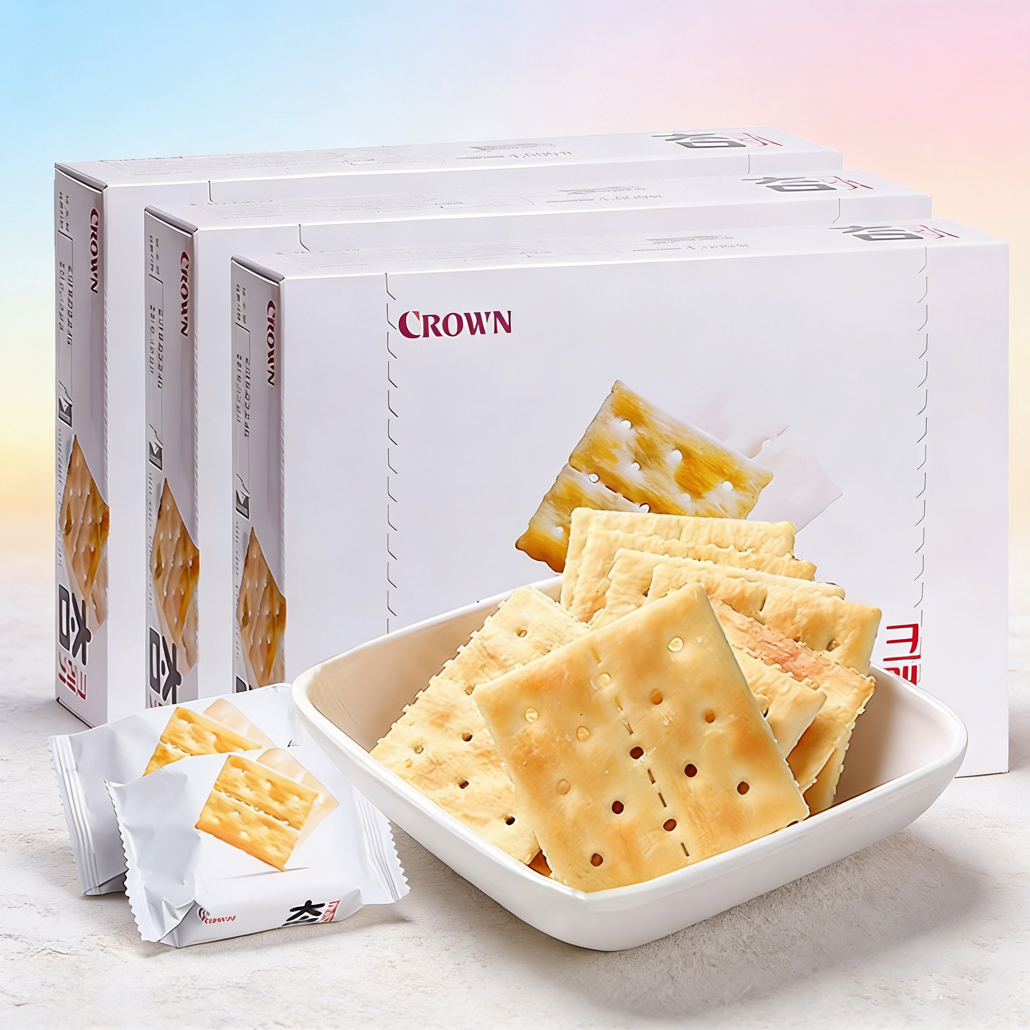 韩国进口零食克丽安大太口咸饼干苏打饼干280g盒休闲早餐食品