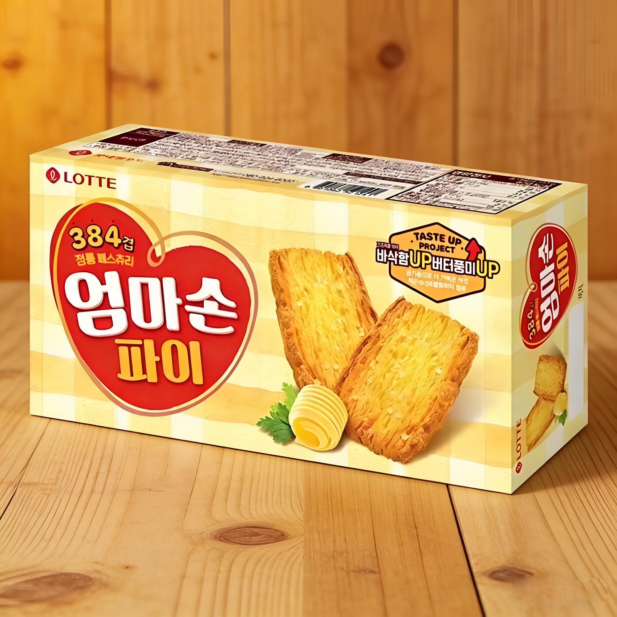 韩国进口零食乐天蜂蜜妈妈手派饼干127g手工千层酥饼零食小吃休闲