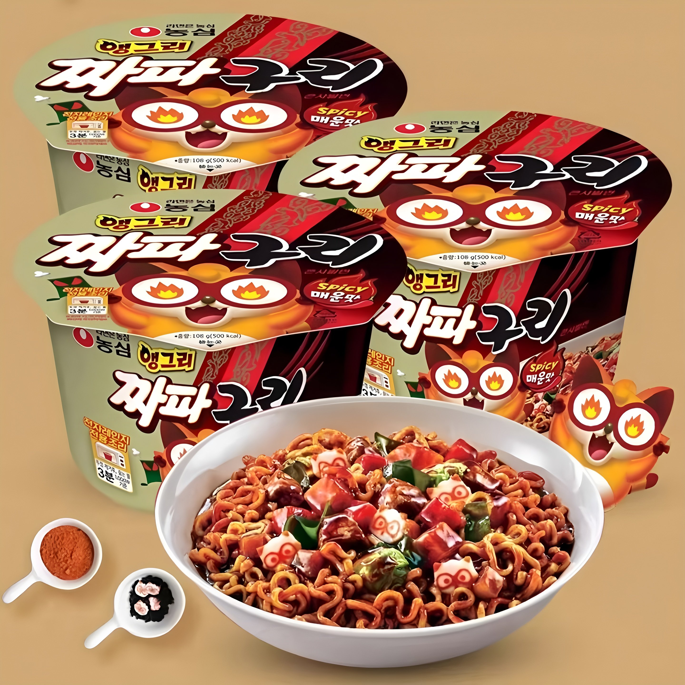 韩国进口方便面农心小浣熊乌冬