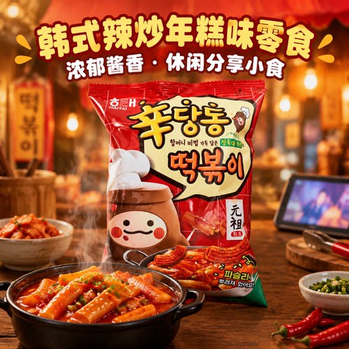 韩国进口海太香辣甜味炒年糕膨化