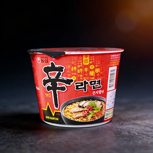 韩国农心辛拉面辛辣碗面桶面辣味方便面香菇牛肉面大碗泡面114g