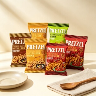 韩国三进蝴蝶饼干 进口酥脆扭结饼干圈 芝士芥末海鲜追剧休闲零食