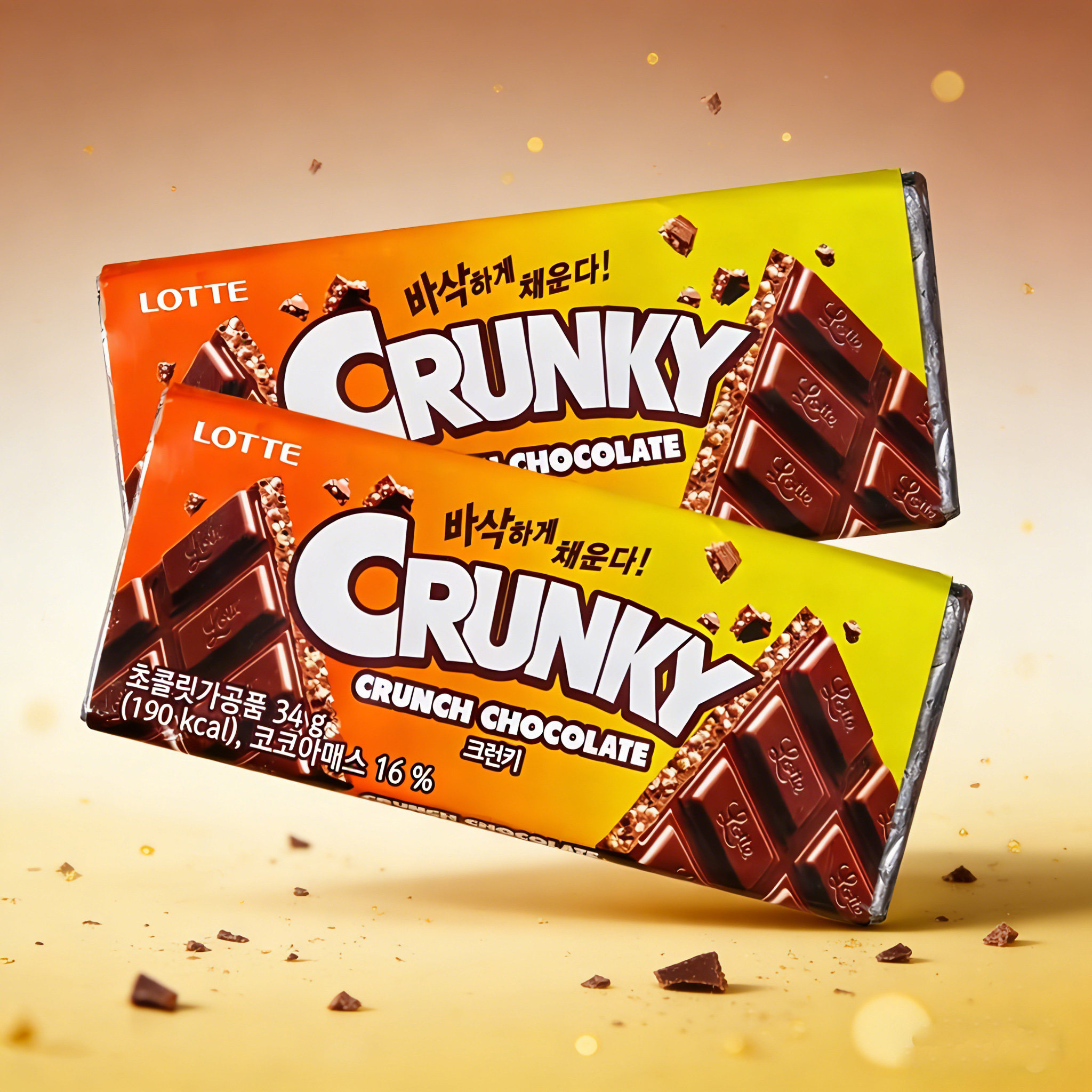 韩国进口零食品乐天脆米夹心巧克力板装香酥脆排块休闲解馋糖果