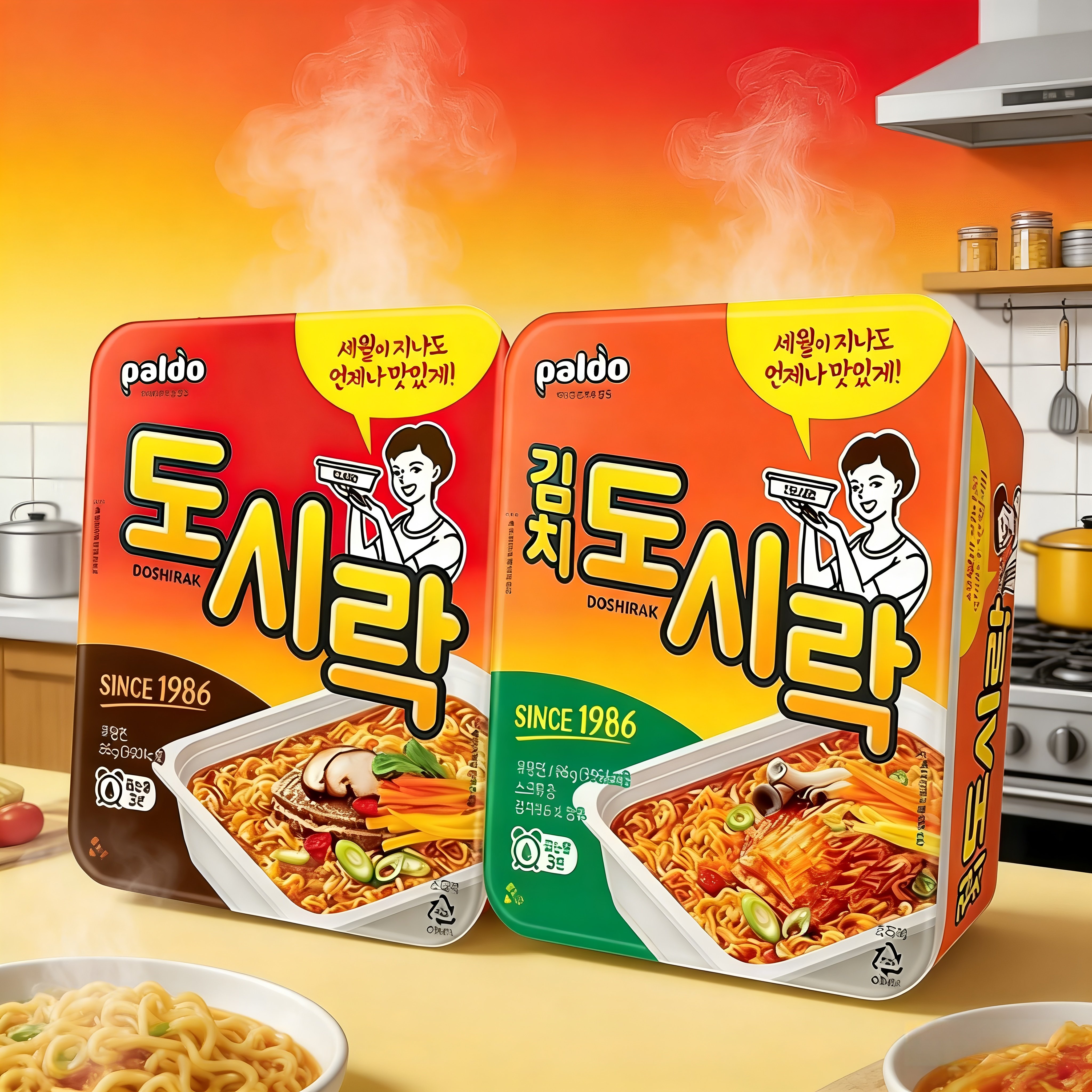 paldo八道辣泡菜牛肉味碗面韩式夜宵方便面泡面速食拉面韩国进口