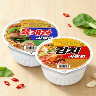 韩国进口零食品农心辣牛肉汤碗面速食拉面泡面汤面86g韩式方便面