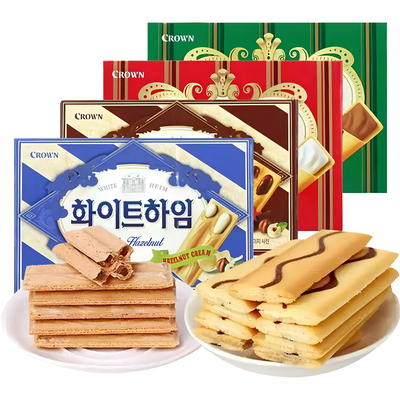 韩国进口点心零食克丽安榛子奶油威化夹心饼干巧克力味休闲甜点