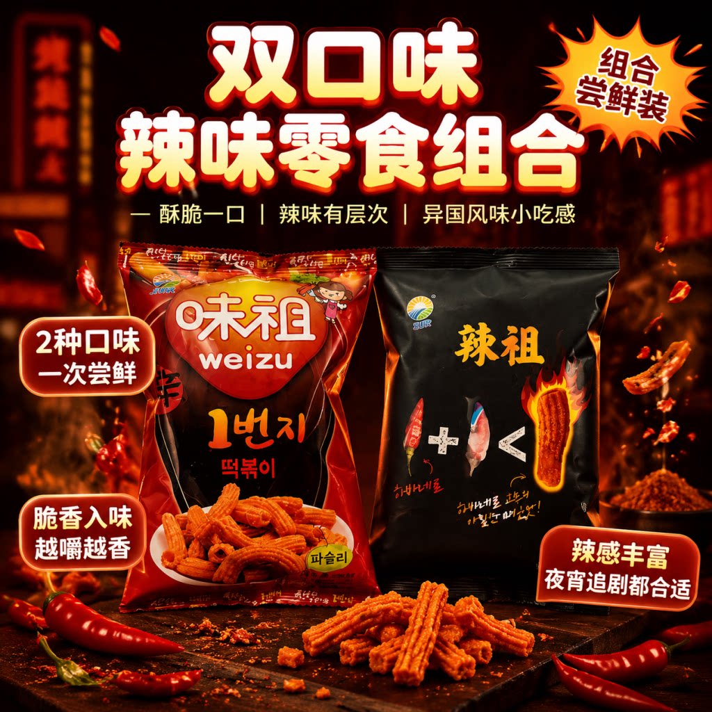 韩国进口零食九日牌炒年糕条始祖炒打糕饼干办公室膨化香辣休闲