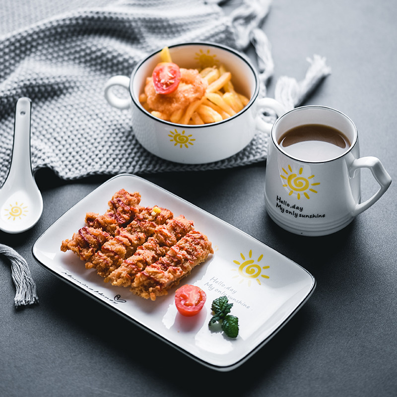 Single creative couple tableware set Japanese ceramic dishes