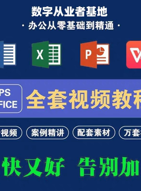 office教程excel办公Wps软件word入门到精通365学习课程ppt通用Ai