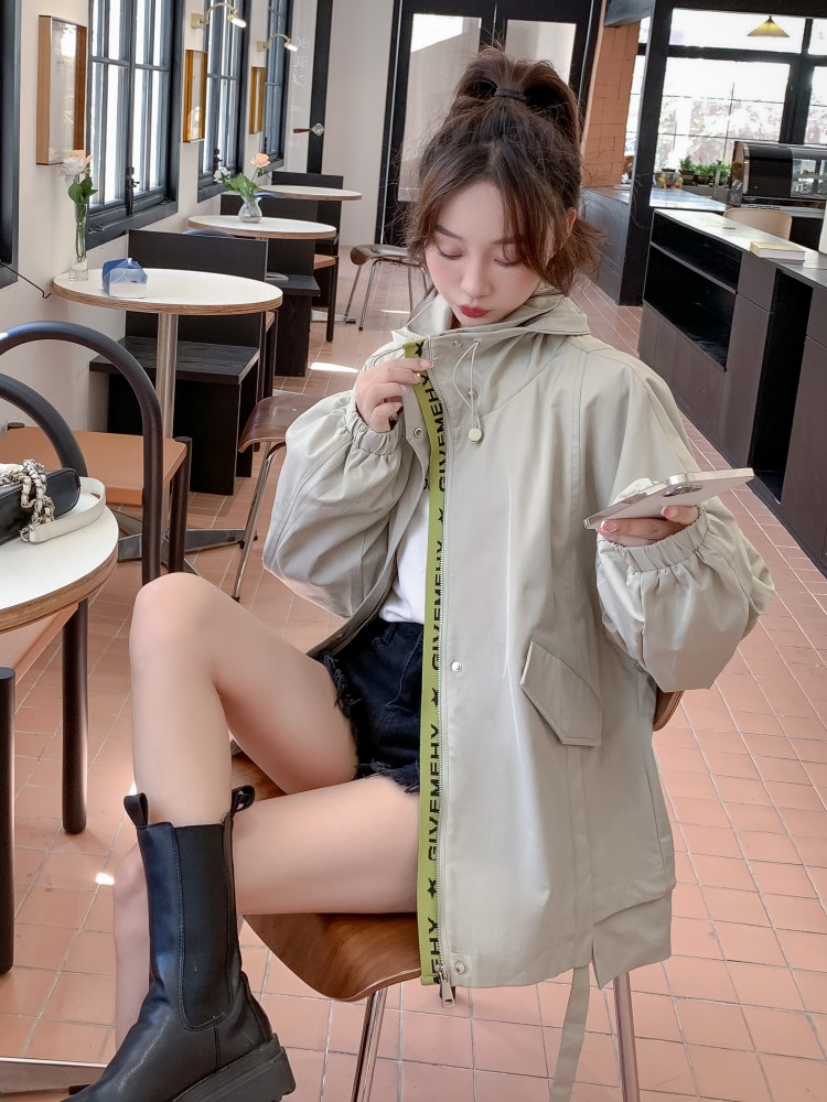출산 코트 여성 봄 가을 작업복 윈드 브레이커 짧은 2024 새로운 가을 작은 캐주얼 탑 유행 가을 의류