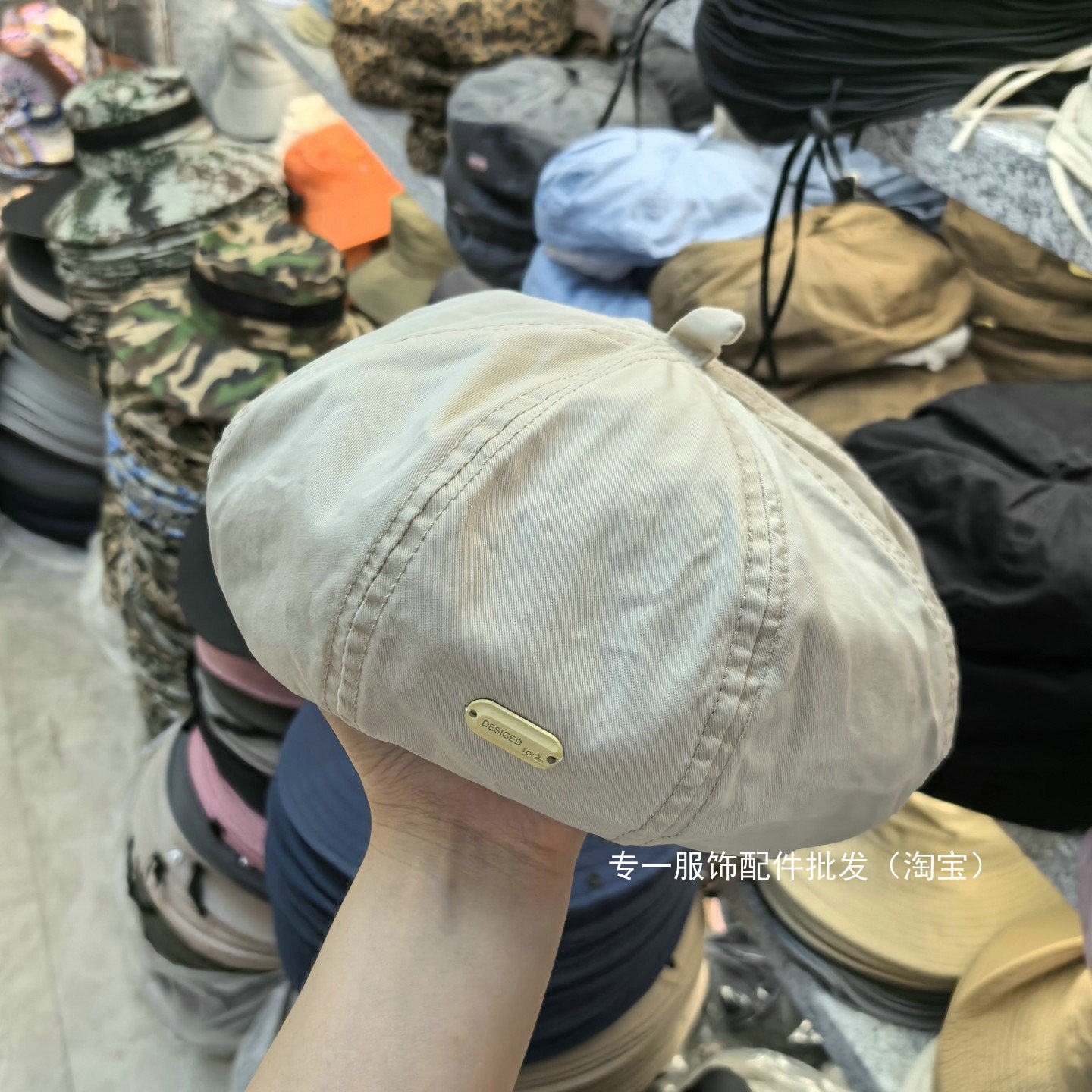 日系文艺纯色贝雷帽女春夏复古水洗棉百搭画家帽显脸小南瓜蓓蕾帽