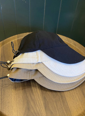 zls同款春秋肌理华夫格遮阳帽女出游防晒休闲帽学生圆顶宽檐鸭舌