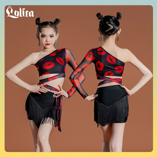 洛利塔拉丁服儿童夏季黑色舞裙